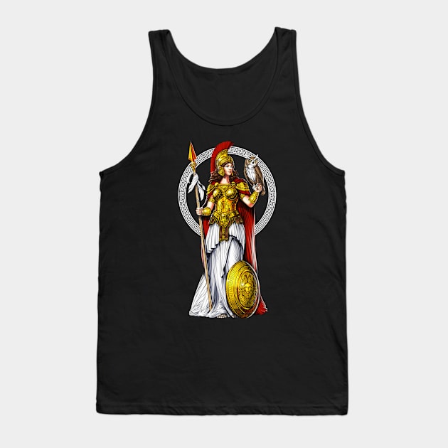 Greek Goddess Athena Tank Top by underheaven